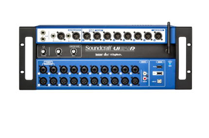 Mezclador digital Soundcraft Ui24R montable en rack con control inalámbrico y grabación multipista en AVI Play.