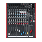 Mezclador analógo Allen & Heath ZED-12FX gris oscuro con potenciómetros de ecualización MusiQ de colores, faders ALPS de 100 mm y panel trasero con conectores XLR en AVI Play.